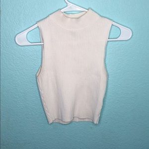 White Sleeveless Crop Top